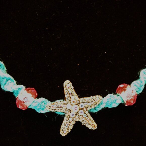 Beautiful Sea Life Combo Set of 3 Necklaces & Broach/Pin On Handmade Hemp Chains - Picture 8 of 15